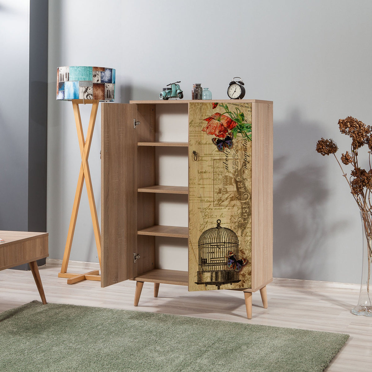 Στήλη Αποθήκευσης Kalami Δρυς Sonoma 80x36x127 εκ. Μελαμίνης Κωδ. 734 - Pakobazaar