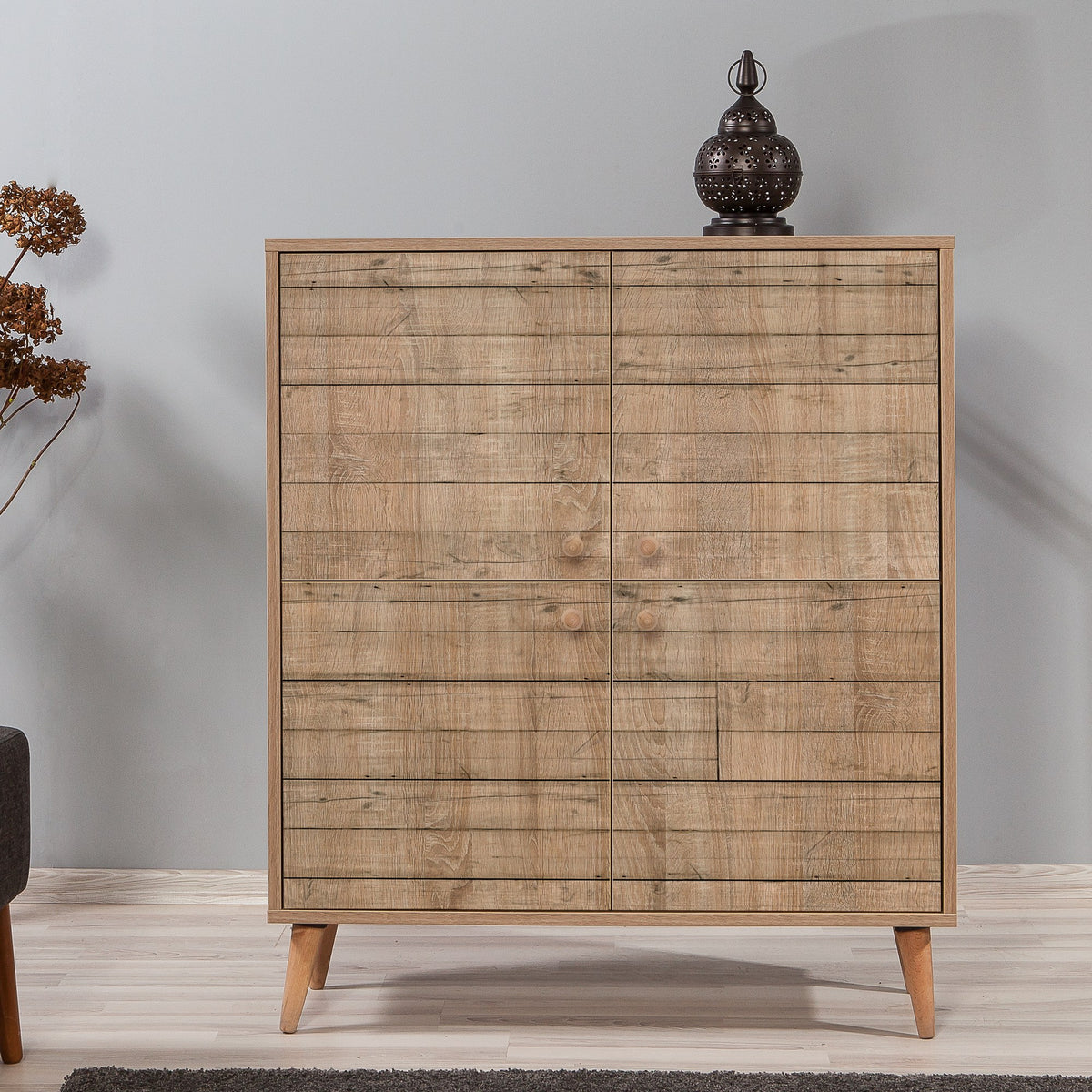 Στήλη Αποθήκευσης Kalavryta Δρυς Sonoma 95x36x111 εκ. Μελαμίνης Κωδ. 728