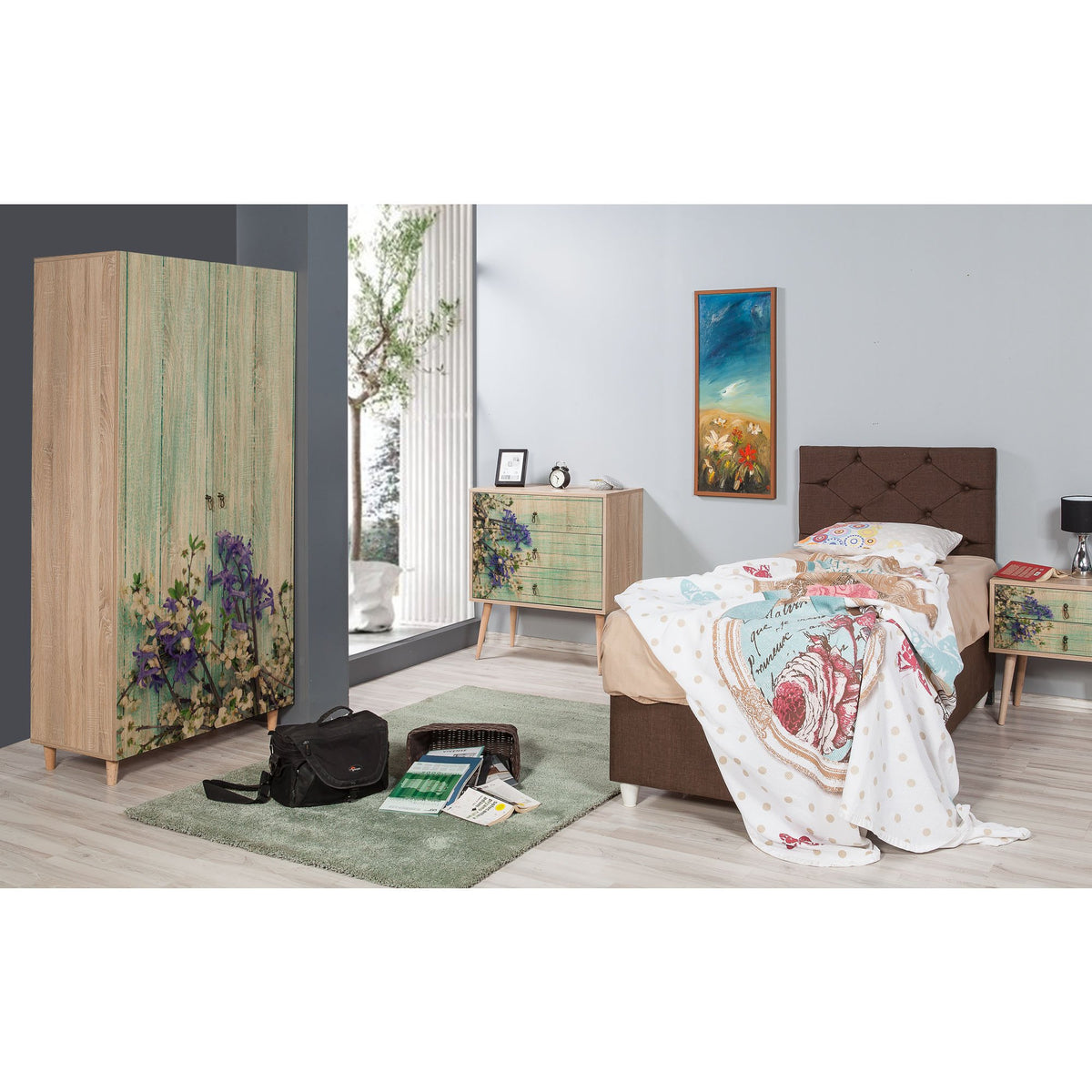 Ντουλάπα Kyriaki Δρυς Sonoma 90x52x192 εκ. Μελαμίνης Κωδ. 727 - Pakobazaar