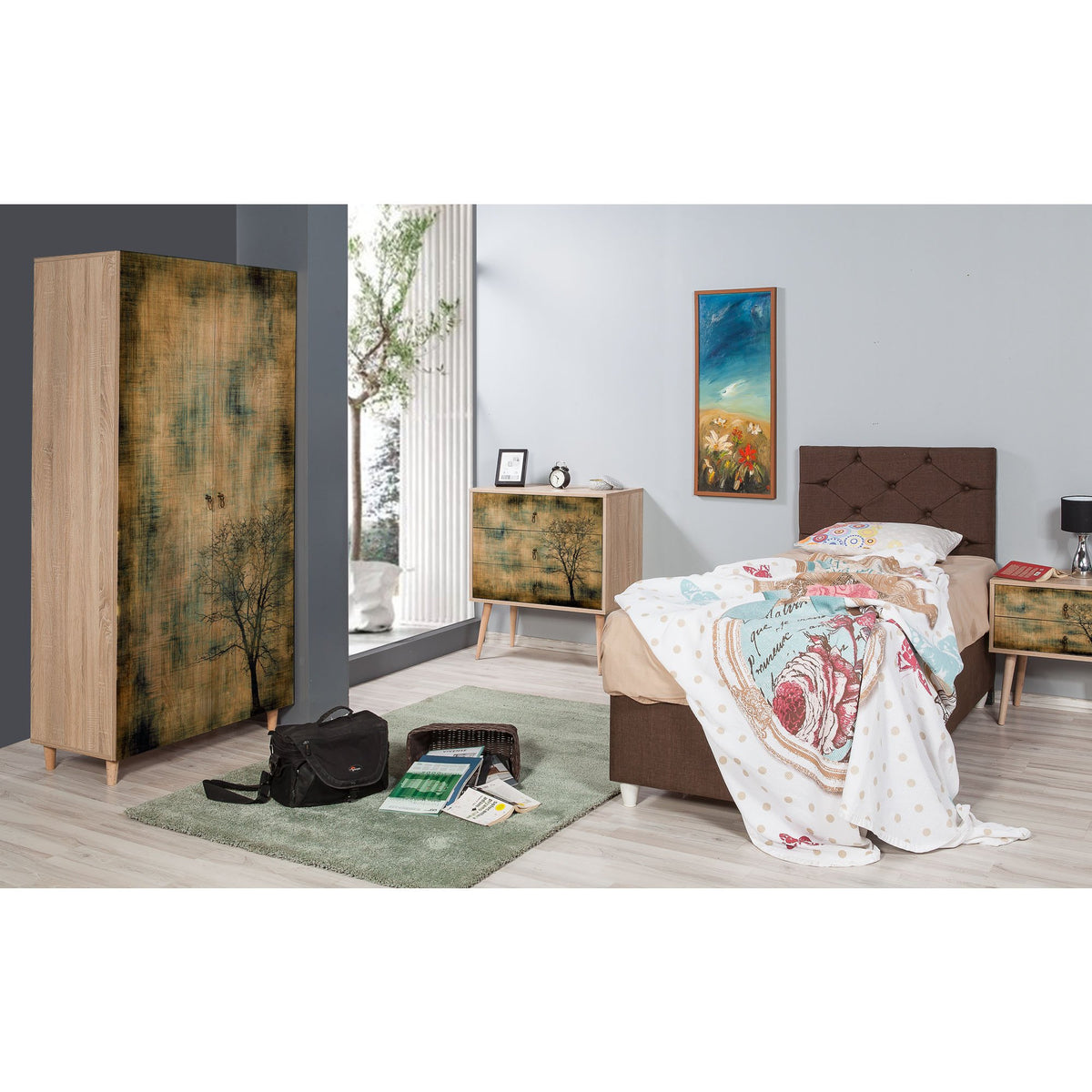 Ντουλάπα Kyriaki Δρυς Sonoma 90x52x192 εκ. Μελαμίνης Κωδ. 729 - Pakobazaar