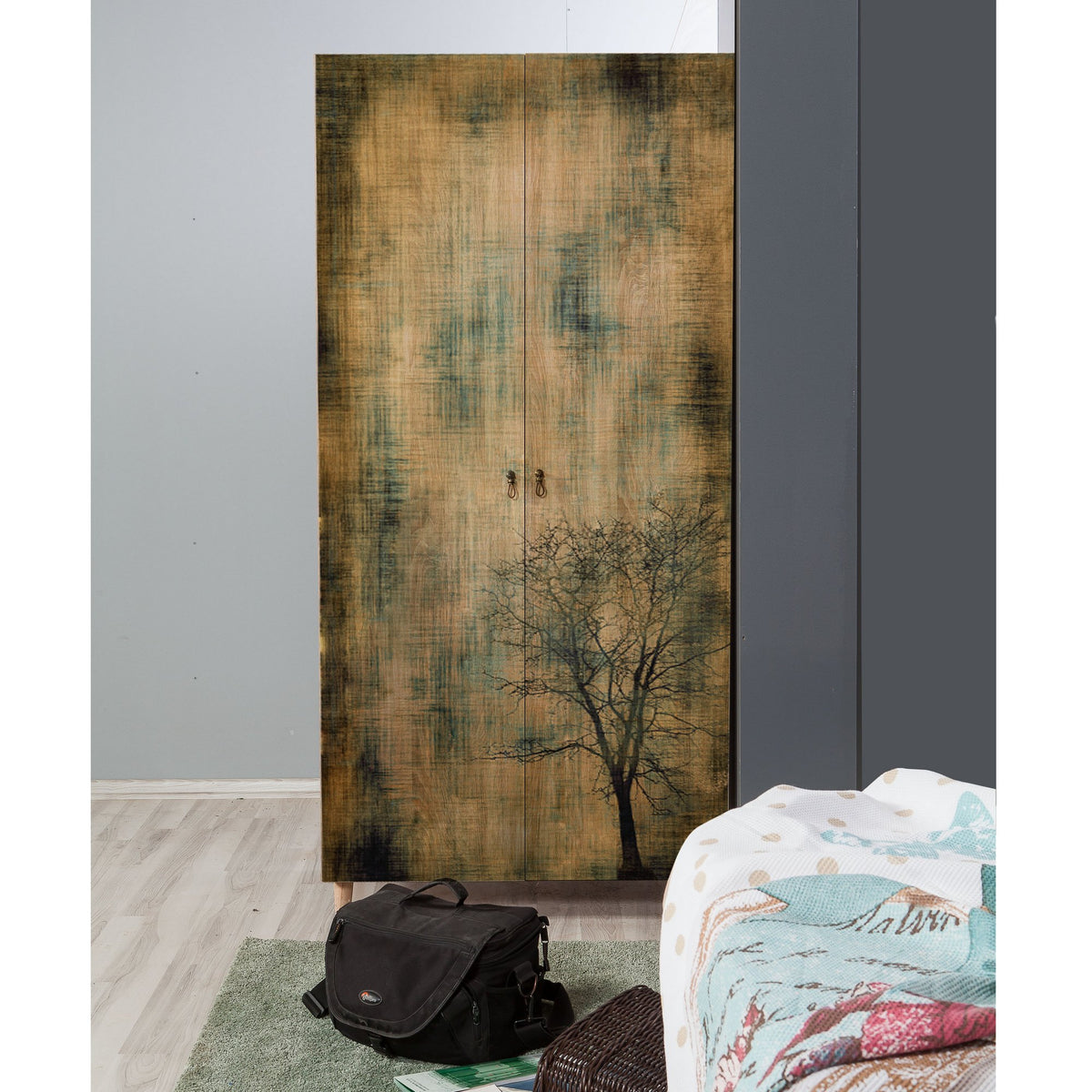Ντουλάπα Kyriaki Δρυς Sonoma 90x52x192 εκ. Μελαμίνης Κωδ. 729 - Pakobazaar