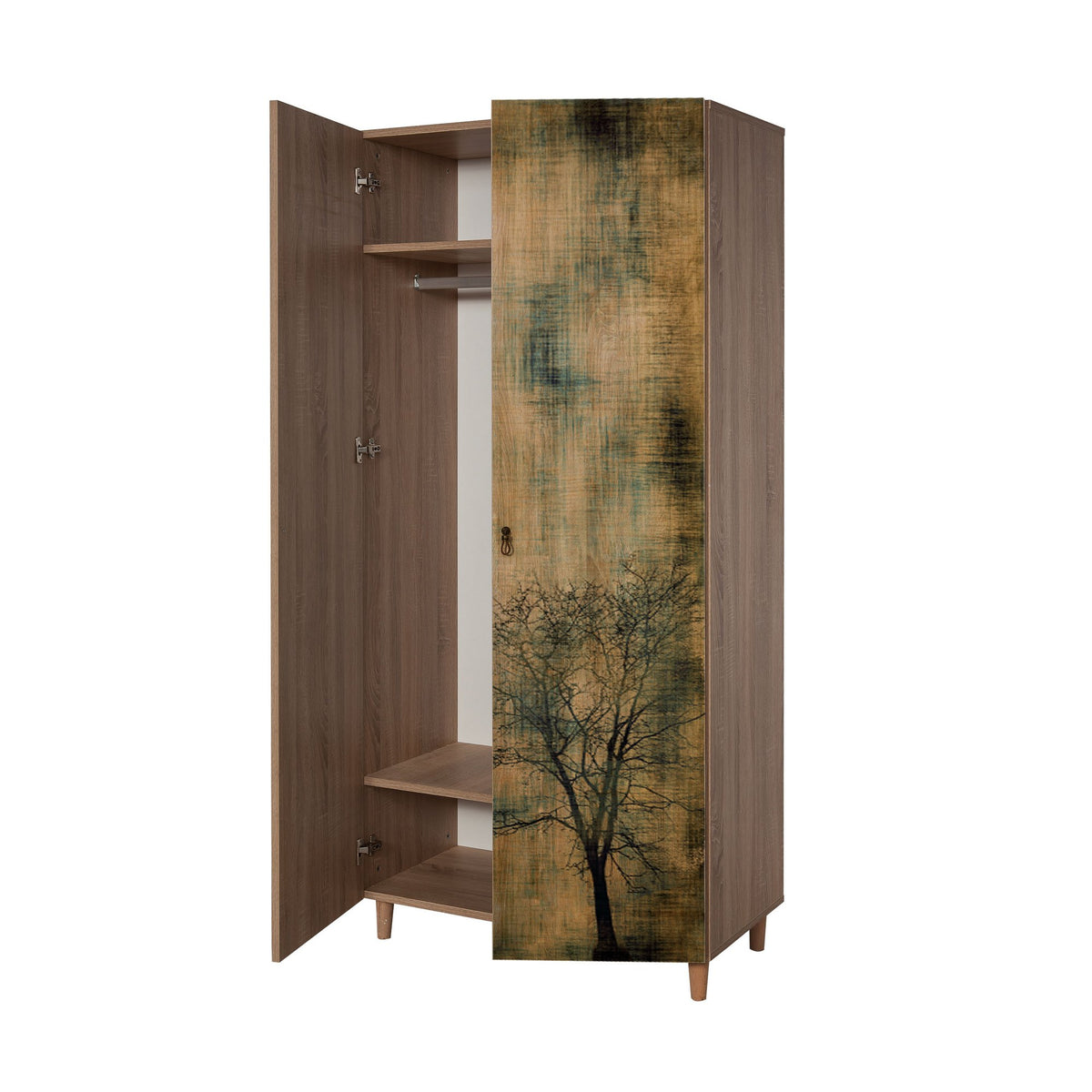 Ντουλάπα Kyriaki Δρυς Sonoma 90x52x192 εκ. Μελαμίνης Κωδ. 729 - Pakobazaar
