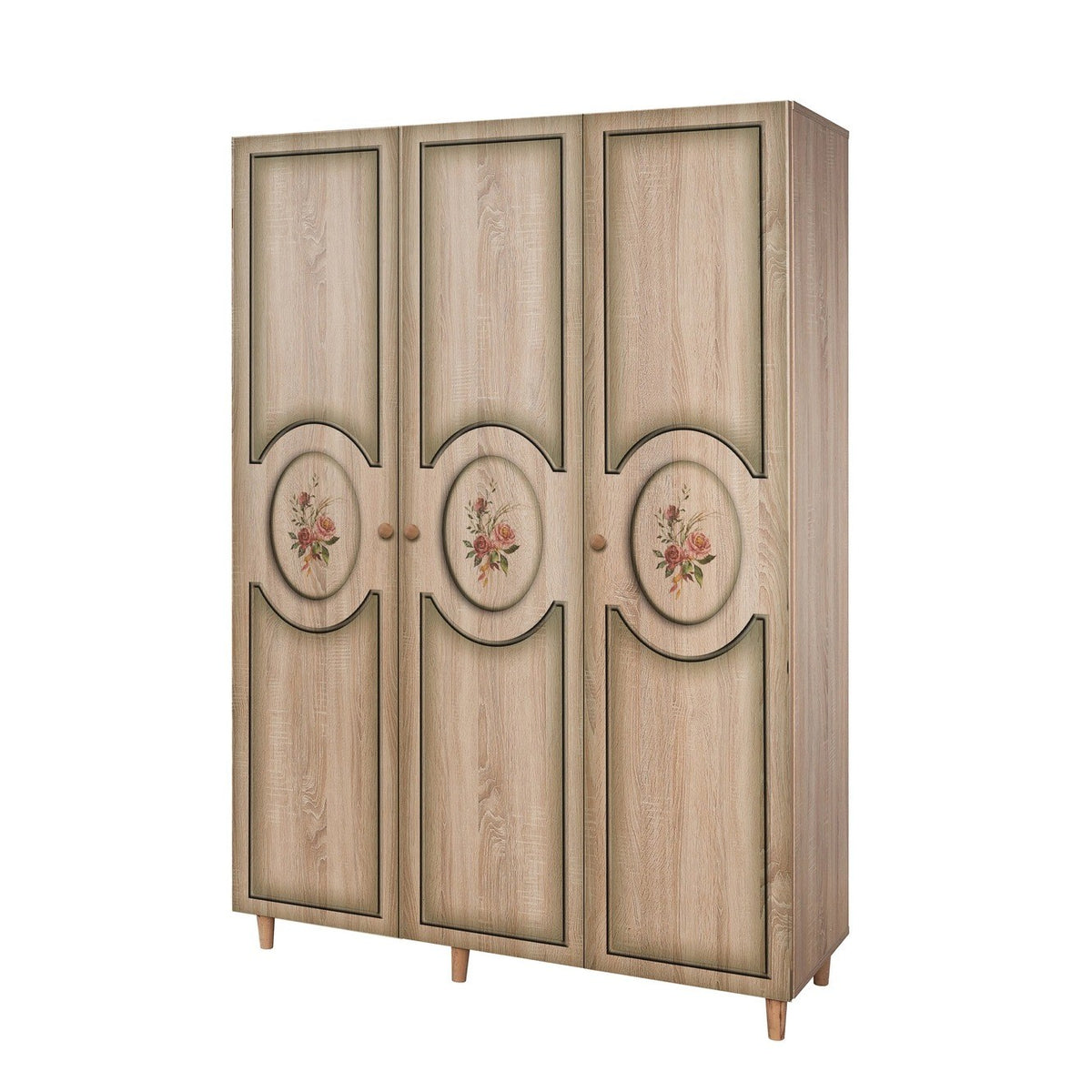 Ντουλάπα Lykosoura Δρυς Sonoma 135x52x192 εκ. Μελαμίνης Κωδ. 421 - Pakobazaar