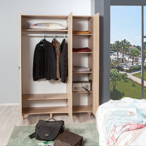 Ντουλάπα Lykosoura Δρυς Sonoma 135x52x192 εκ. Μελαμίνης Κωδ. 623