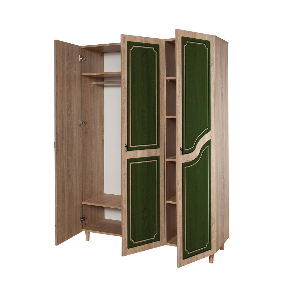 Ντουλάπα Lykosoura Δρυς Sonoma 135x52x192 εκ. Μελαμίνης Κωδ. 623