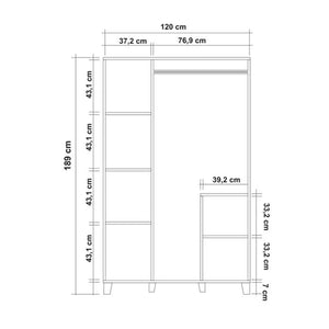 Ντουλάπα Lourdata Ατλαντικό Πεύκο 120x48x189 εκ. Μελαμίνης Κωδ. 4234