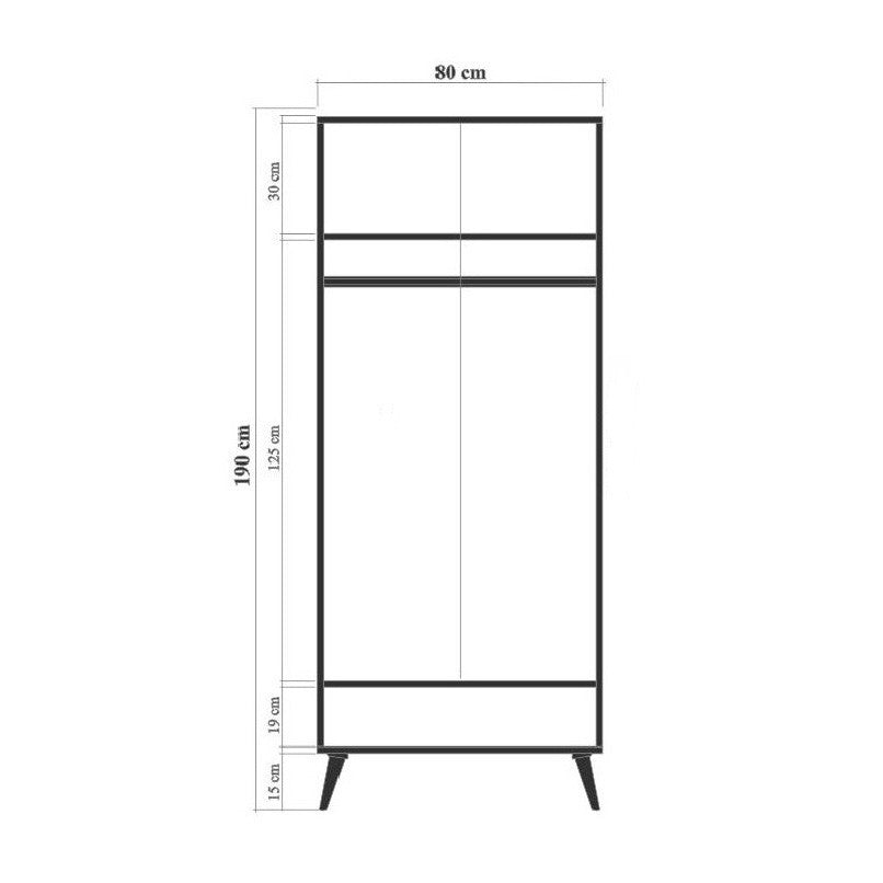 Ντουλάπα Lithakia Πολύχρωμο 80x45x190 εκ. Μελαμίνης Κωδ. 4259