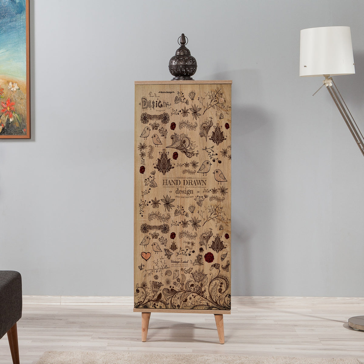 Παπουτσοθήκη Eresos Δρυς Sonoma 50x38x135 εκ. Μελαμίνης