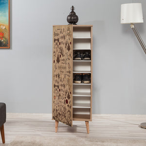 Παπουτσοθήκη Eresos Δρυς Sonoma 50x38x135 εκ. Μελαμίνης