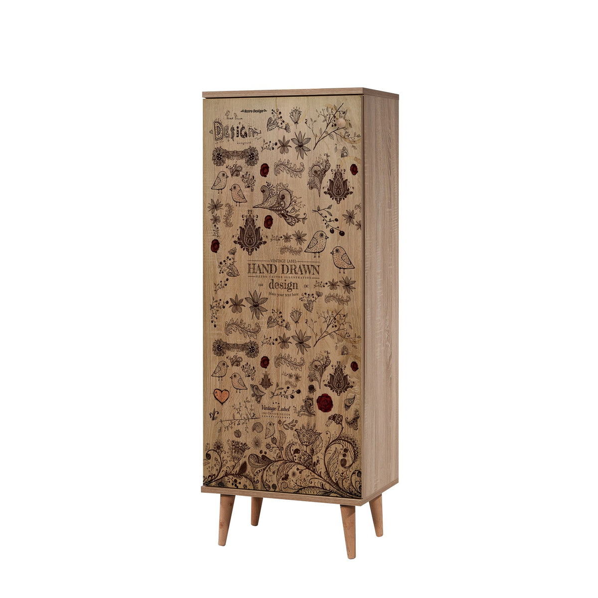 Παπουτσοθήκη Eresos Δρυς Sonoma 50x38x135 εκ. Μελαμίνης