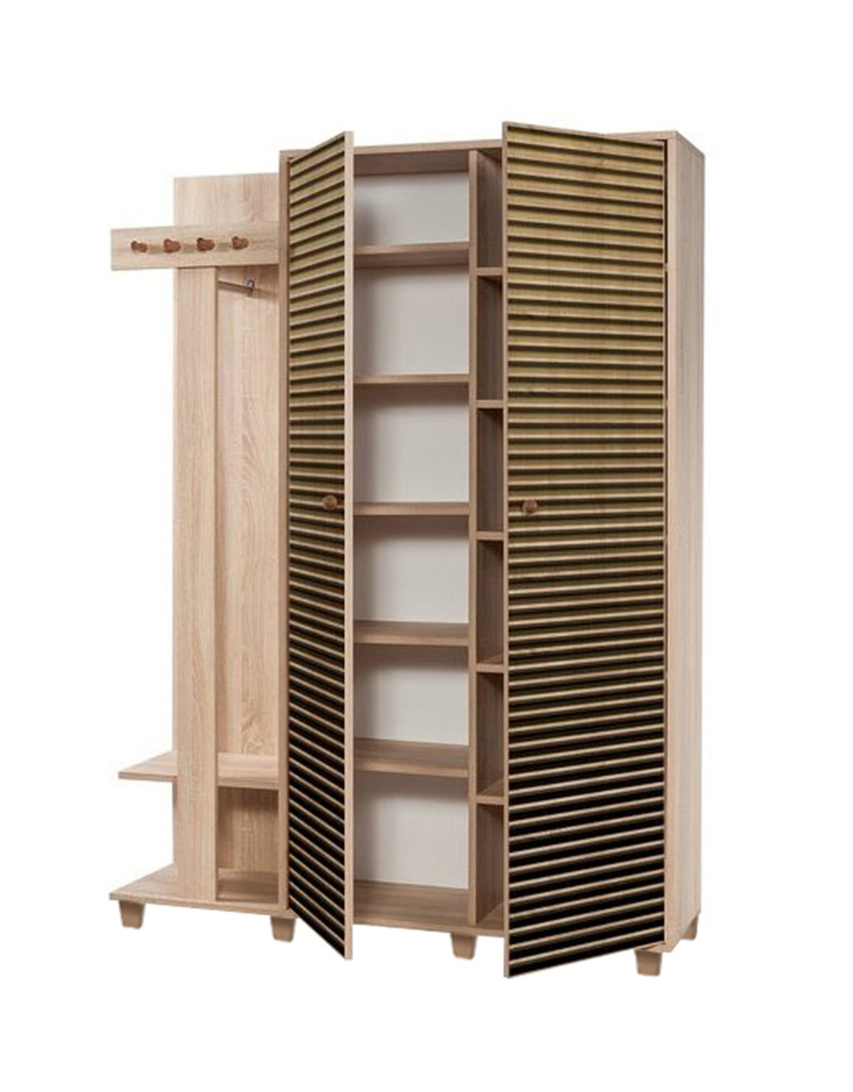 Έπιπλο Εισόδου Kardia Δρυς Sonoma 135x36x192 εκ. Μελαμίνης Κωδ. 220 - Pakobazaar