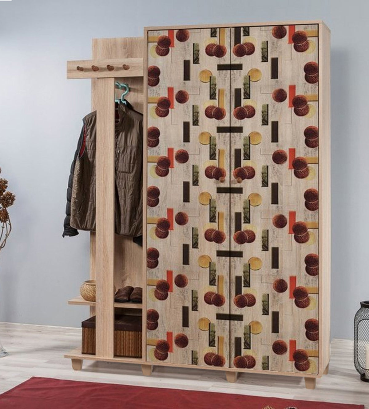 Έπιπλο Εισόδου Kardia Δρυς Sonoma 135x36x192 εκ. Μελαμίνης Κωδ. 521