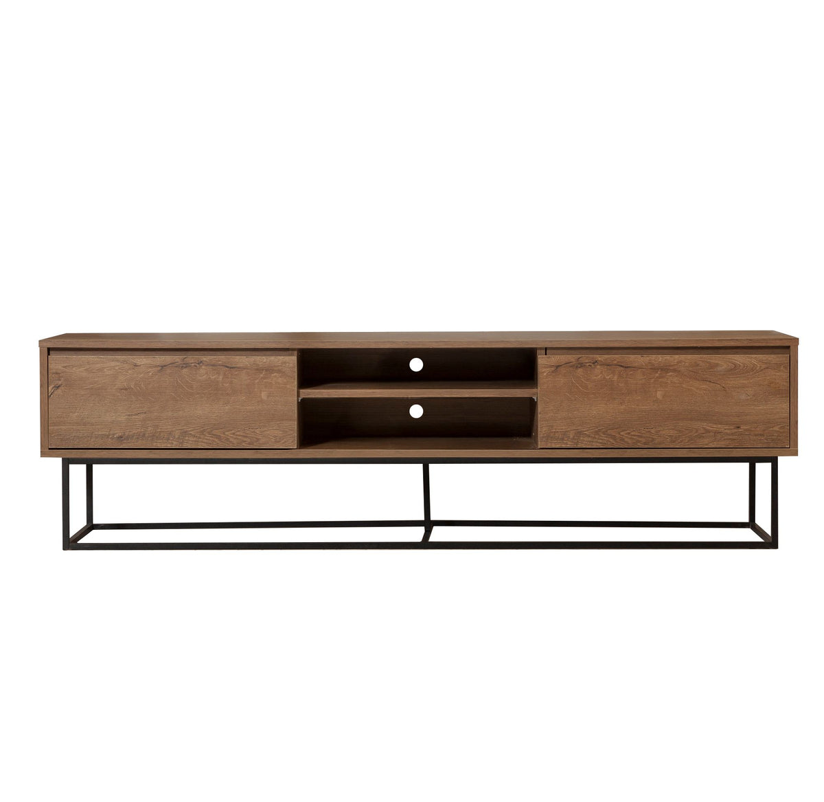 Έπιπλο Τηλεόρασης Elafos Καρυδί - Μαύρο 180x40x50 εκ. Μελαμίνης