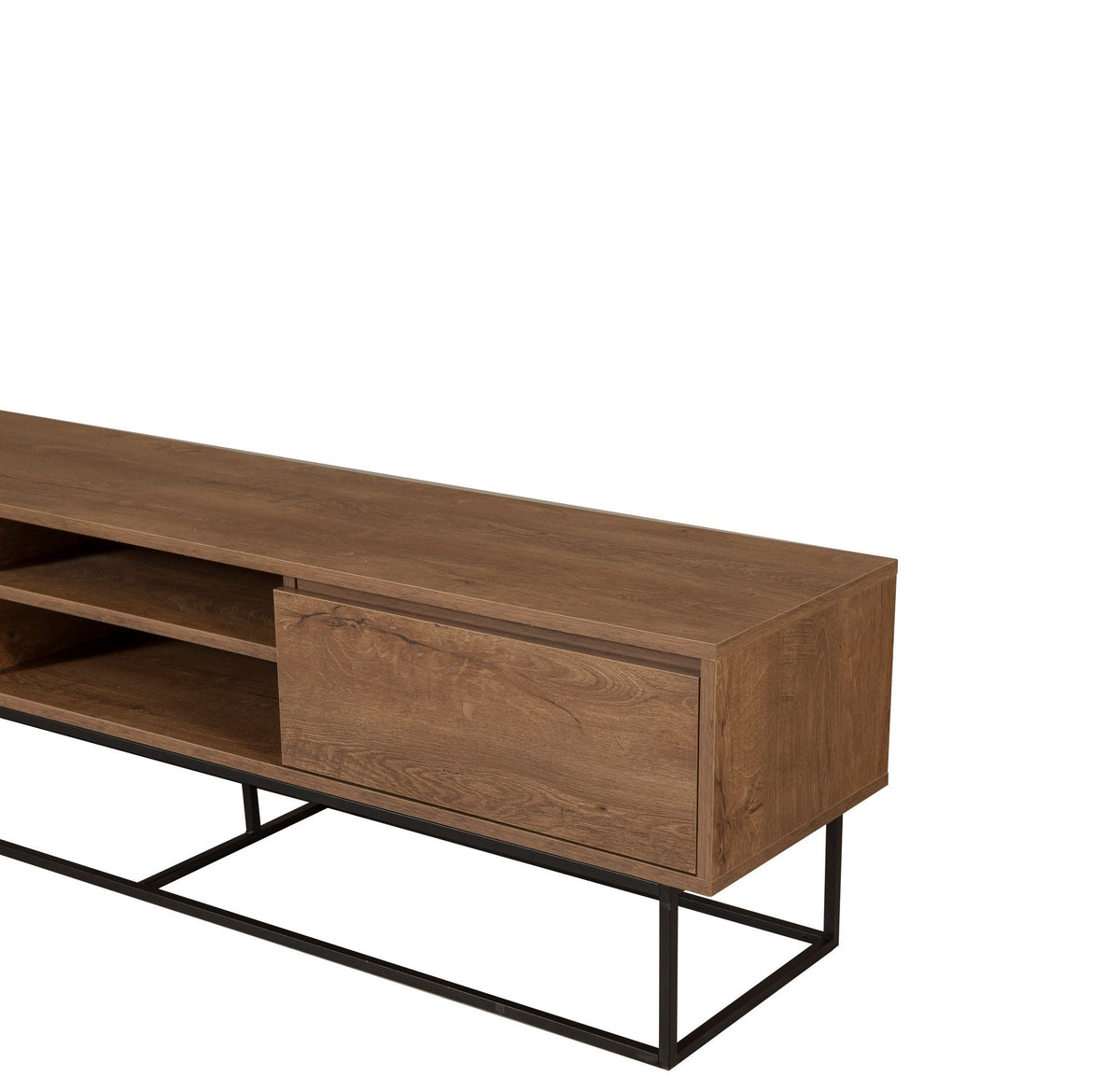 Έπιπλο Τηλεόρασης Elafos Καρυδί - Μαύρο 180x40x50 εκ. Μελαμίνης