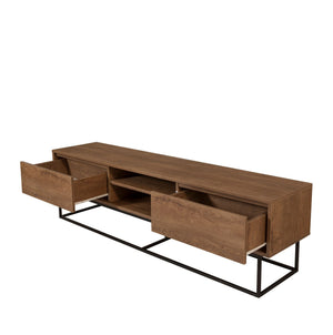 Έπιπλο Τηλεόρασης Elafos Καρυδί - Μαύρο 180x40x50 εκ. Μελαμίνης
