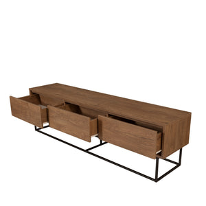 Έπιπλο Τηλεόρασης Xyloskalo Καρυδί - Μαύρο 180x40x50 εκ. Μελαμίνης