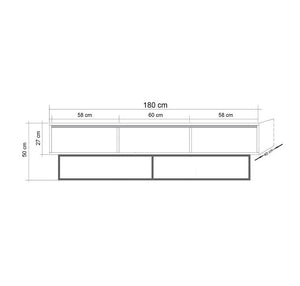 Έπιπλο Τηλεόρασης Xyloskalo Καρυδί - Μαύρο 180x40x50 εκ. Μελαμίνης