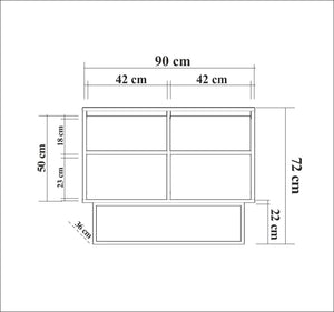 Κονσόλα Kampos Καρυδί - Μαύρο 90x36x72 εκ. Μελαμίνης