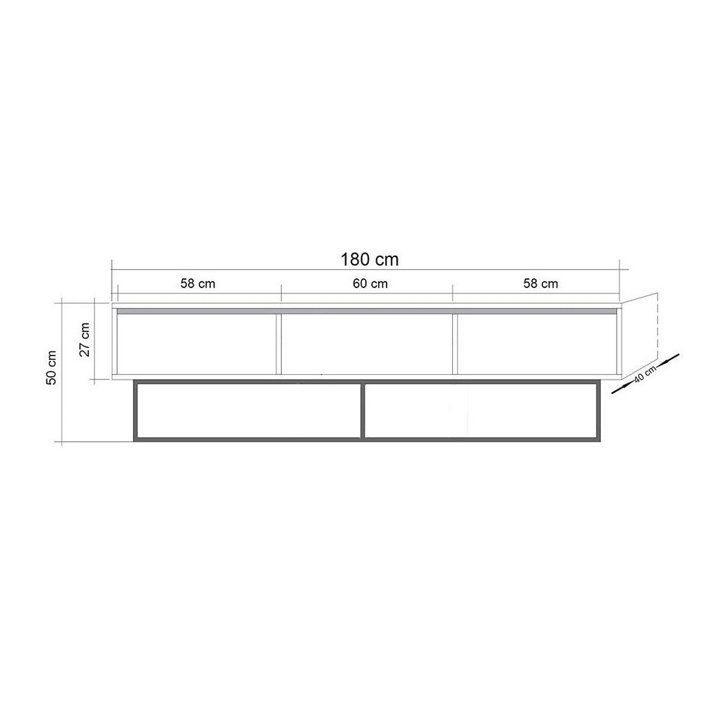 Σετ Σαλονιού Arkesini Καρυδί - Μαύρο 180x40x50 εκ. Μελαμίνης Κωδ. 23