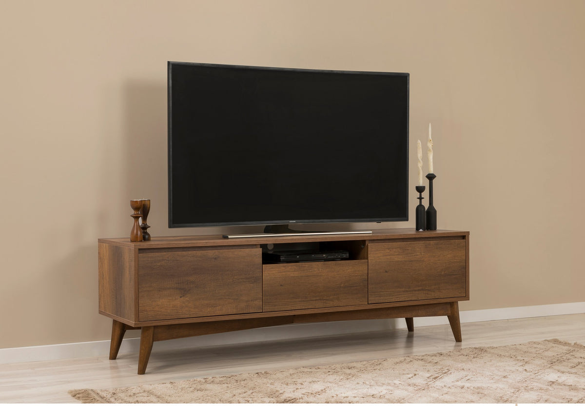 Έπιπλο Τηλεόρασης Strongyli Καρυδί 170x45x53 εκ. Μελαμίνης