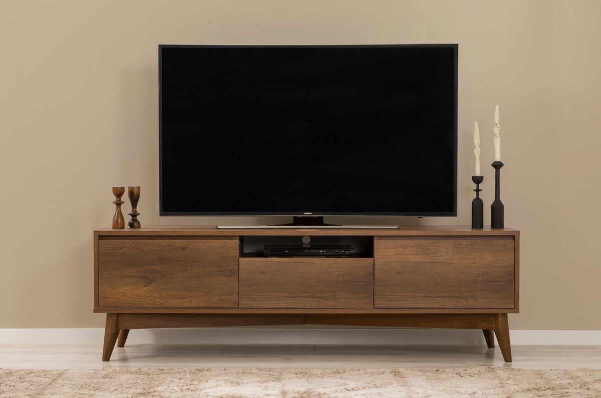 Έπιπλο Τηλεόρασης Strongyli Καρυδί 170x45x53 εκ. Μελαμίνης