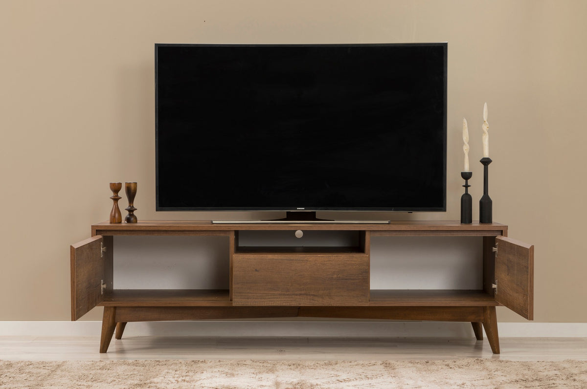 Έπιπλο Τηλεόρασης Strongyli Καρυδί 170x45x53 εκ. Μελαμίνης