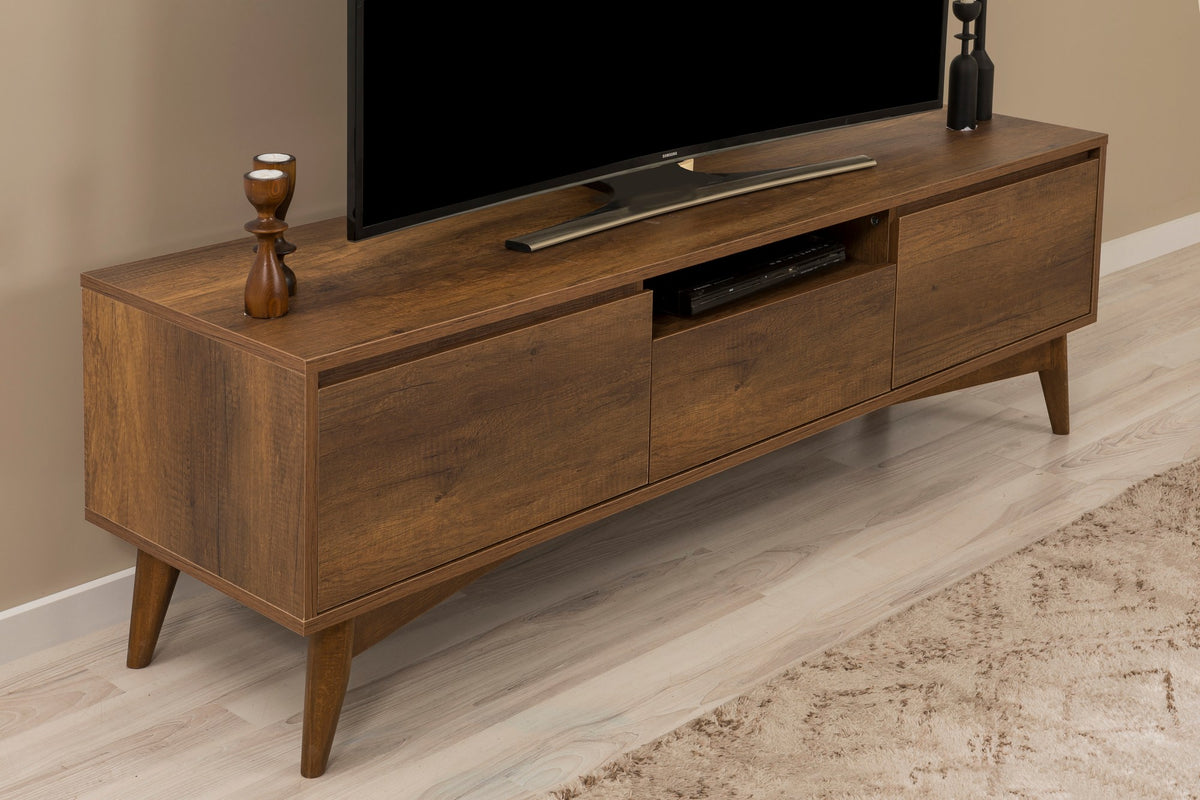 Έπιπλο Τηλεόρασης Strongyli Καρυδί 170x45x53 εκ. Μελαμίνης
