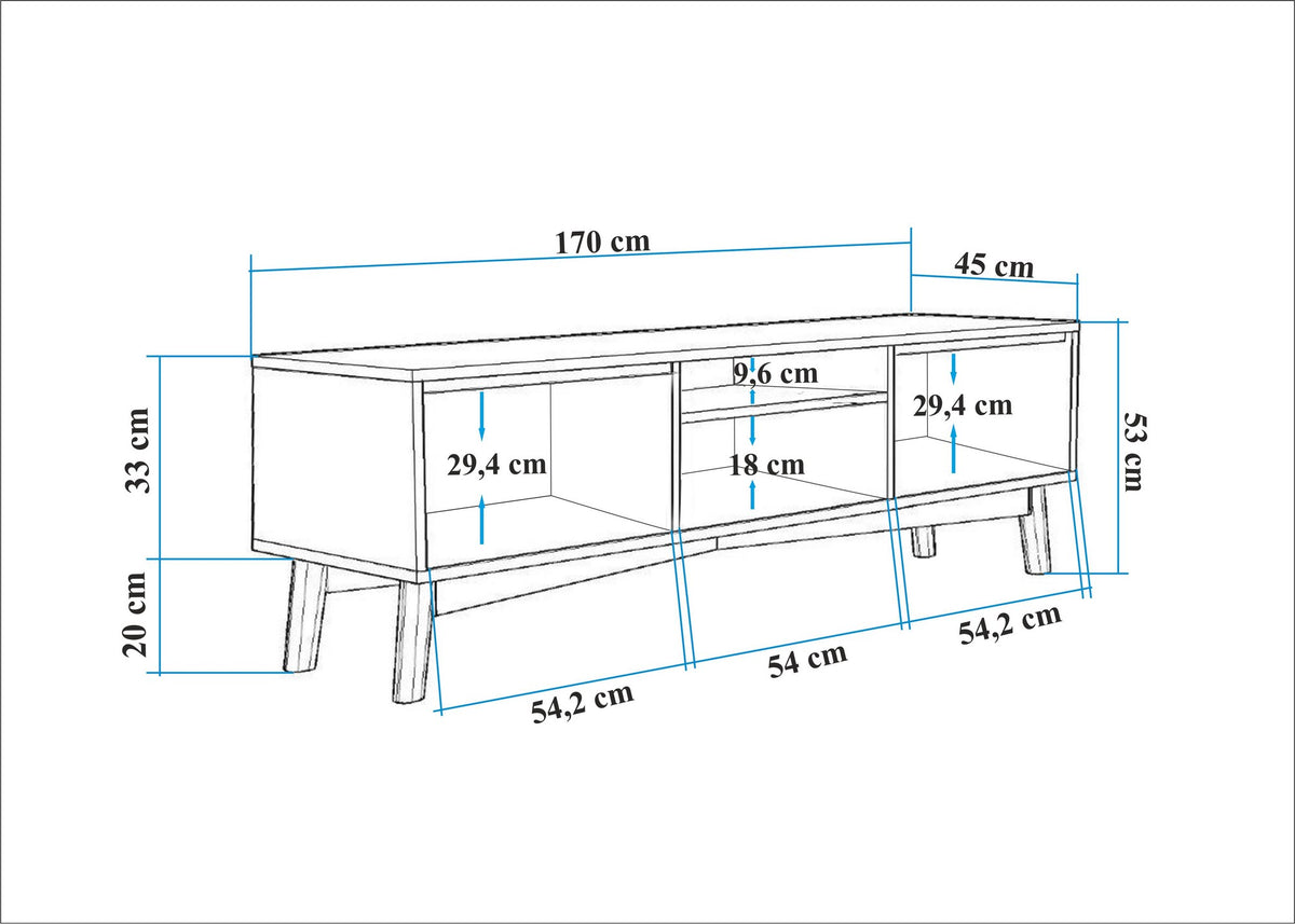Έπιπλο Τηλεόρασης Strongyli Καρυδί 170x45x53 εκ. Μελαμίνης