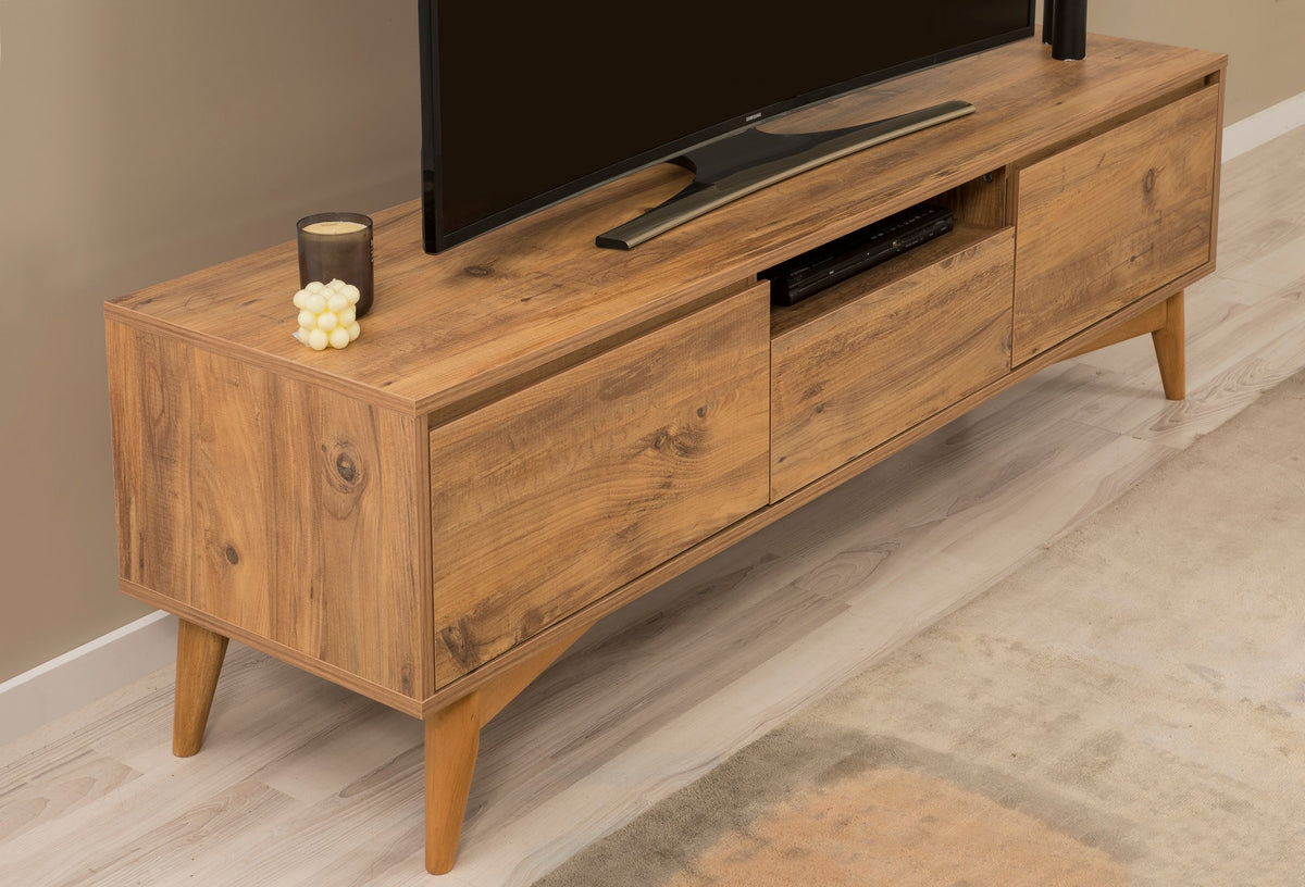 Έπιπλο Τηλεόρασης Strongyli Ατλαντικό Πεύκο 170x45x53 εκ. Μελαμίνης