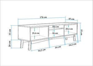 Έπιπλο Τηλεόρασης Strongyli Ατλαντικό Πεύκο 170x45x53 εκ. Μελαμίνης