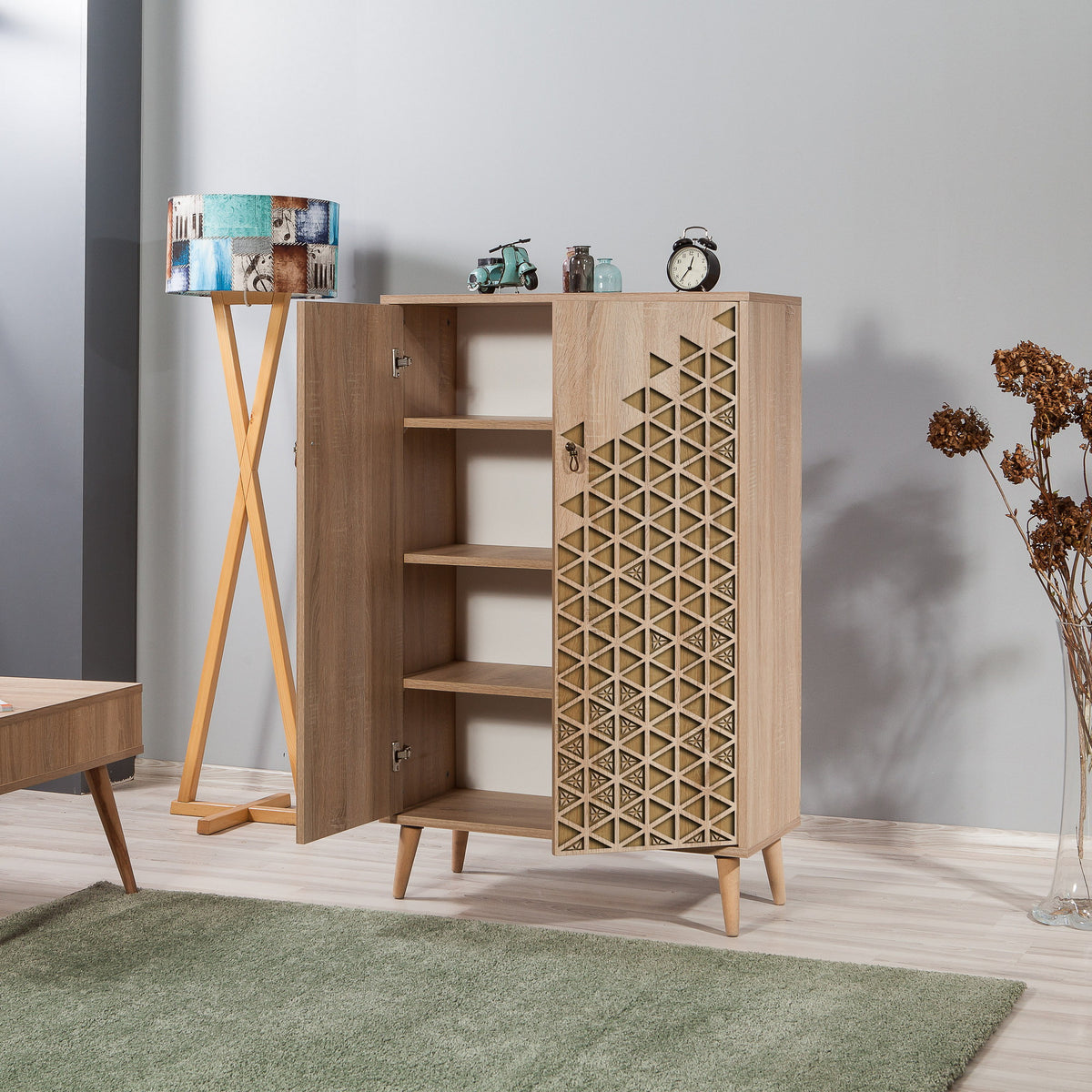 Στήλη Αποθήκευσης Kalami Δρυς Sonoma 80x36x127 εκ. Μελαμίνης Κωδ. 120