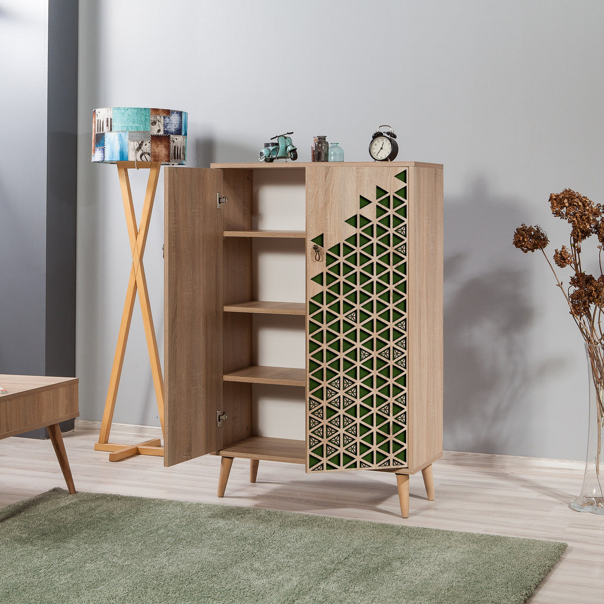 Στήλη Αποθήκευσης Kalami Δρυς Sonoma 80x36x127 εκ. Μελαμίνης Κωδ. 121