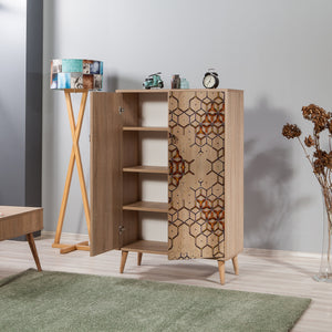 Στήλη Αποθήκευσης Kalami Δρυς Sonoma 80x36x127 εκ. Μελαμίνης Κωδ. 720 - Pakobazaar