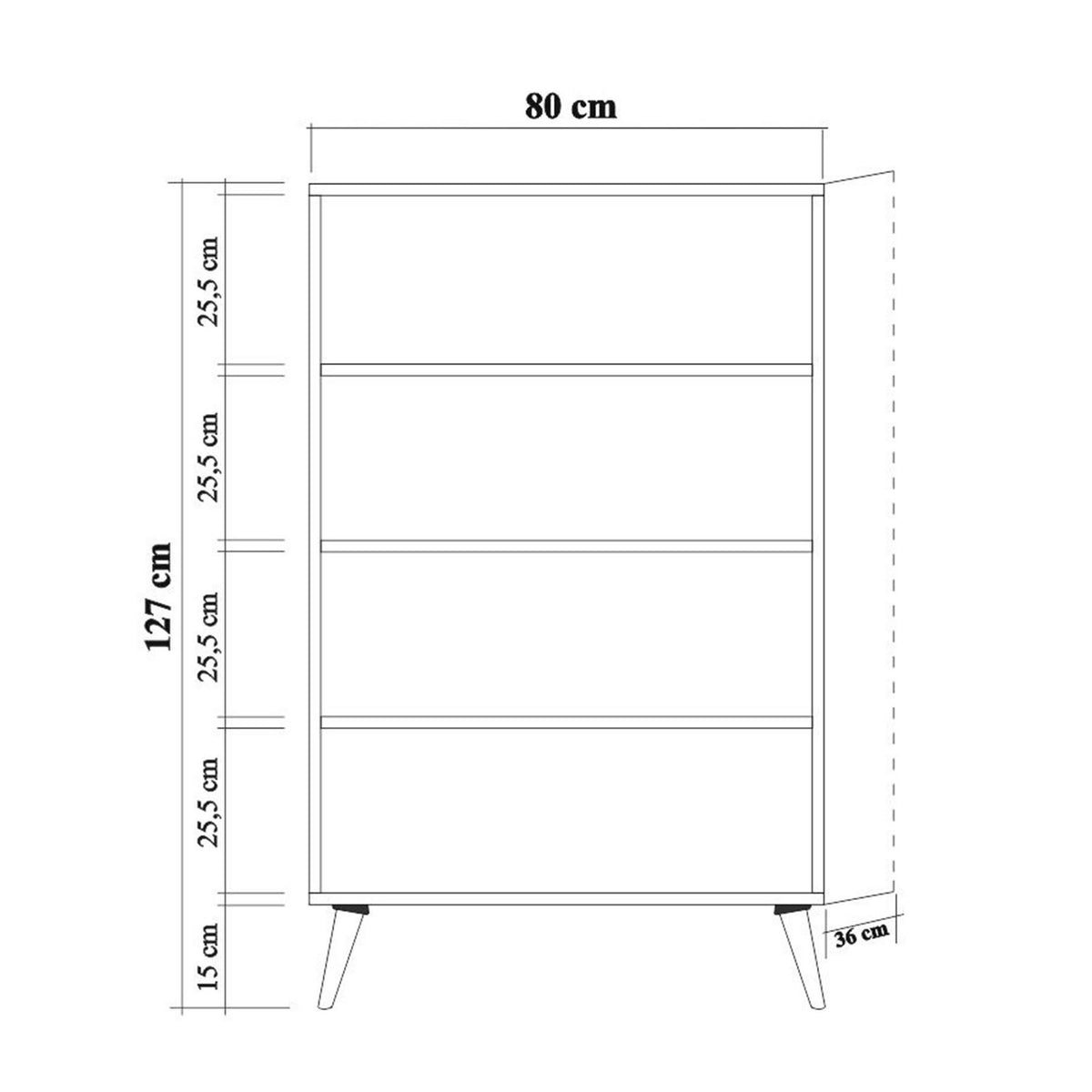 Στήλη Αποθήκευσης Kalami Δρυς Sonoma 80x36x127 εκ. Μελαμίνης Κωδ. 720 - Pakobazaar