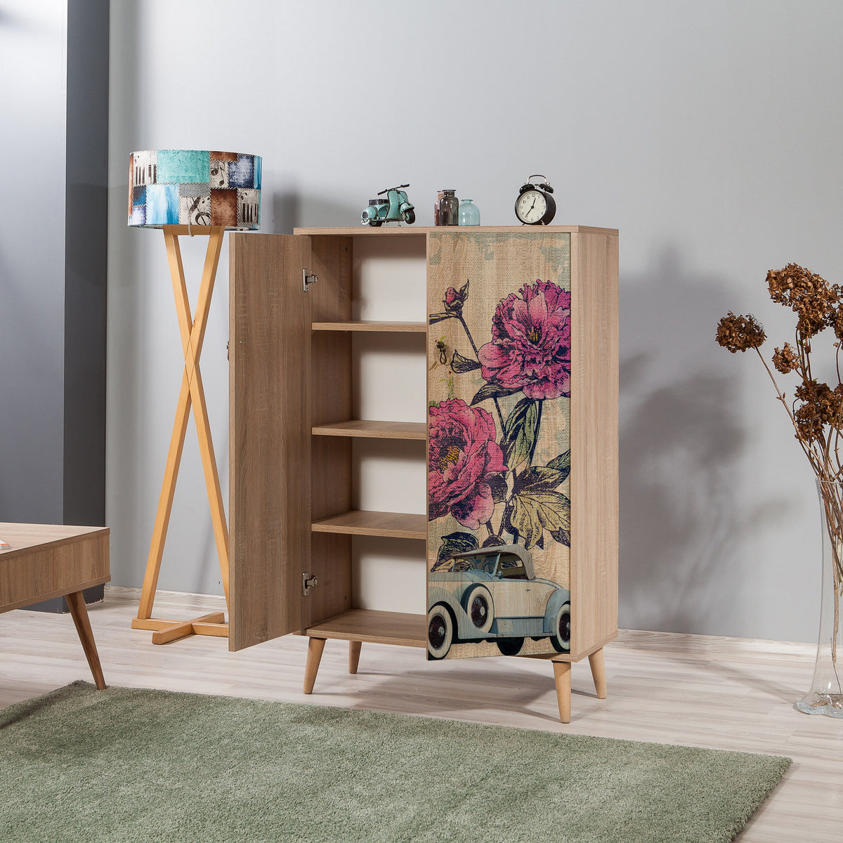 Στήλη Αποθήκευσης Kalami Δρυς Sonoma 80x36x127 εκ. Μελαμίνης Κωδ. 733 - Pakobazaar