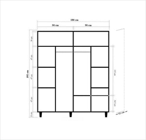 Ντουλάπα Lefkada Δρυς Sonoma 180x52x192 εκ. Μελαμίνης Κωδ. 220
