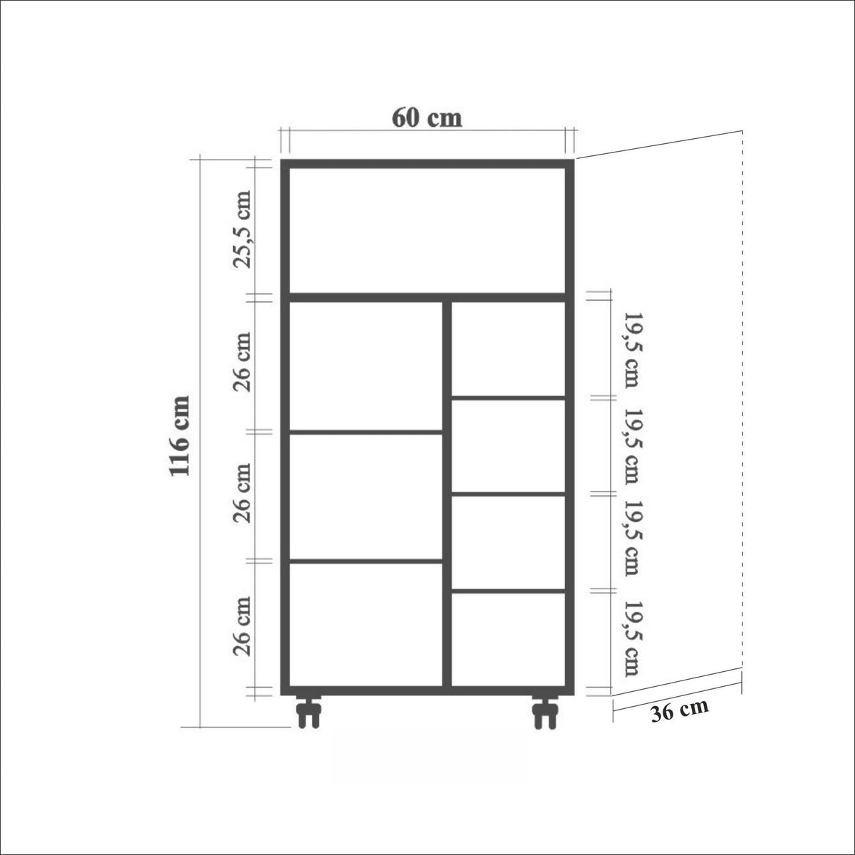Στήλη Αποθήκευσης Kyra Δρυς Sonoma 60x36x116 εκ. Μελαμίνης Κωδ. 735