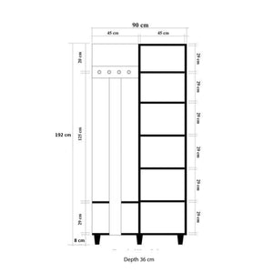 Έπιπλο Εισόδου Kardia Δρυς Sonoma 90x36x192 εκ. Μελαμίνης Κωδ. 729