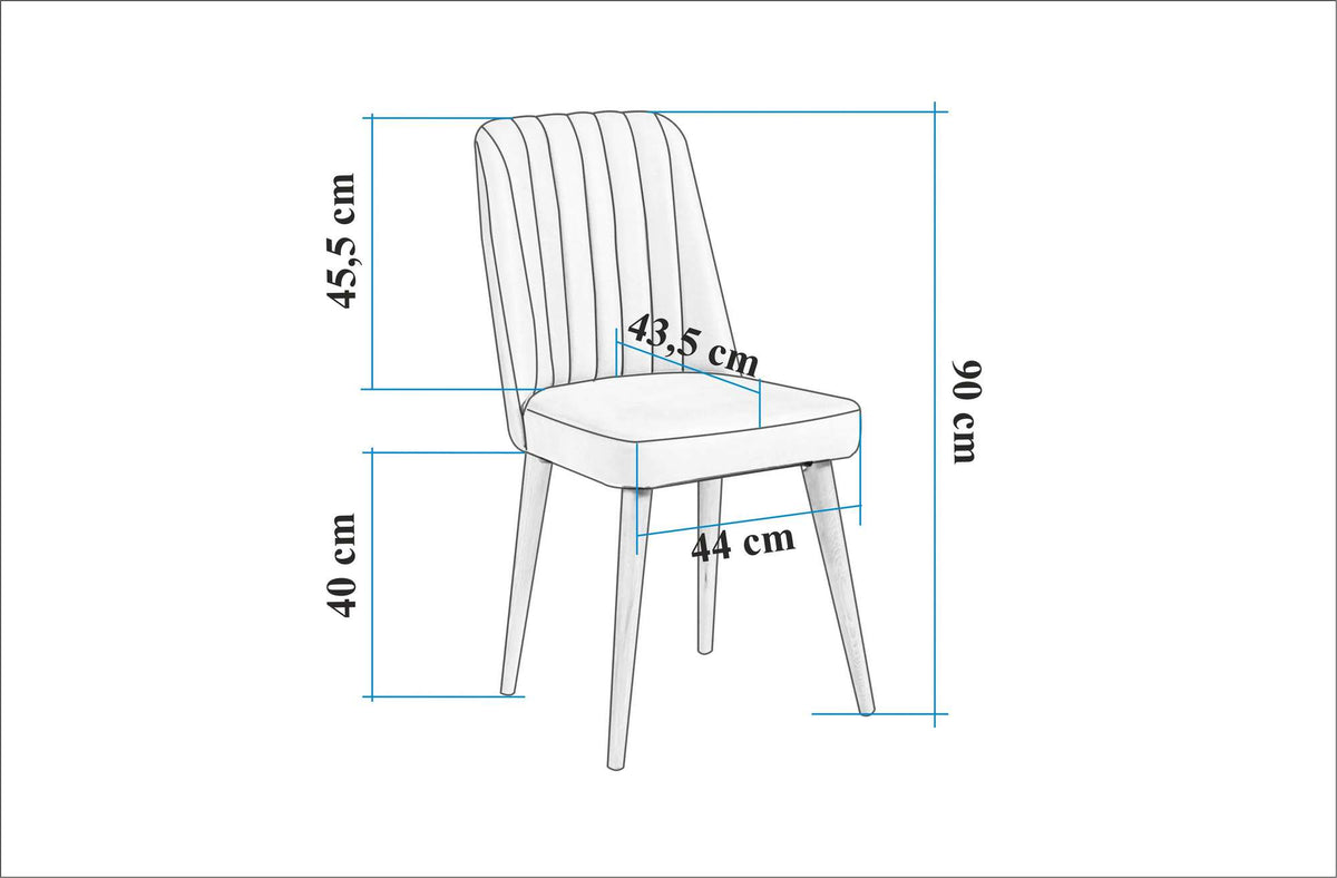 Καρέκλα Strongyli Κρεμ - Καρυδί 47x44x90 εκ.