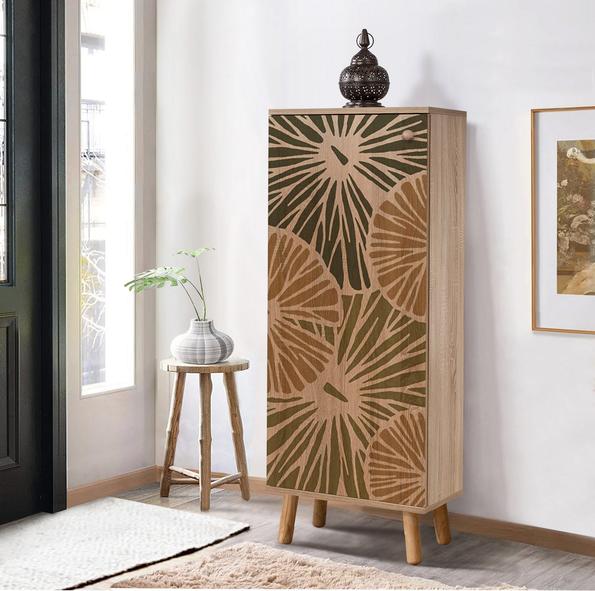 Παπουτσοθήκη Thymiana Δρυς 50x38x135 εκ. Μελαμίνης Κωδ. 929