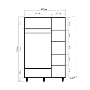 Ντουλάπα Arnaia Δρυς 135x52x192 εκ. Μελαμίνης Κωδ. 906