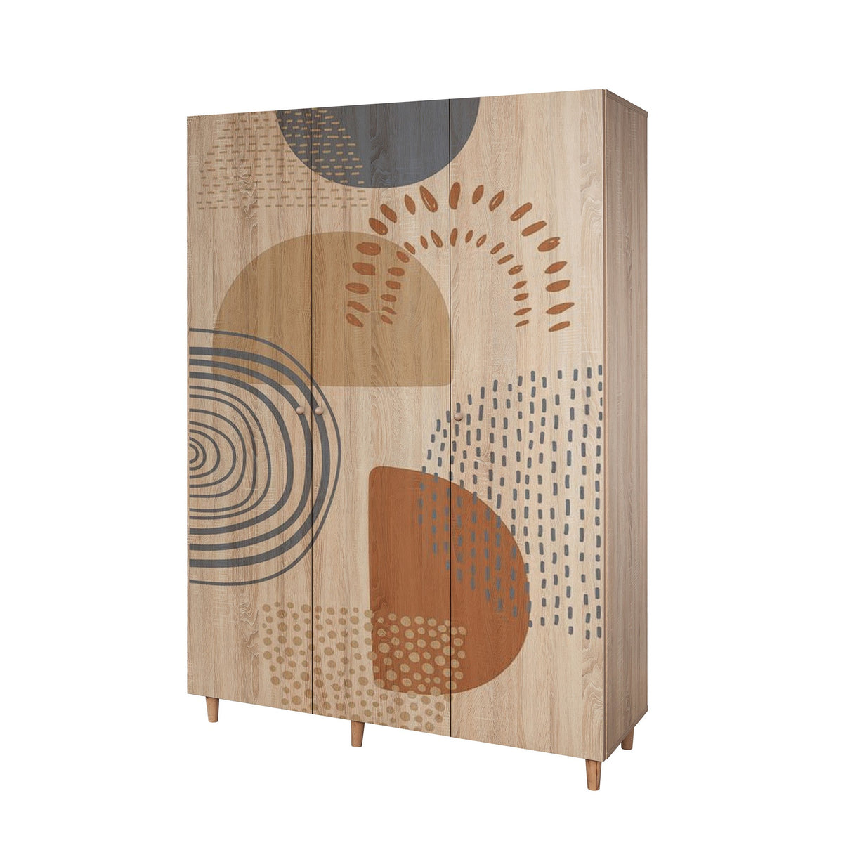 Ντουλάπα Arnaia Δρυς 135x52x192 εκ. Μελαμίνης Κωδ. 975 - Pakobazaar