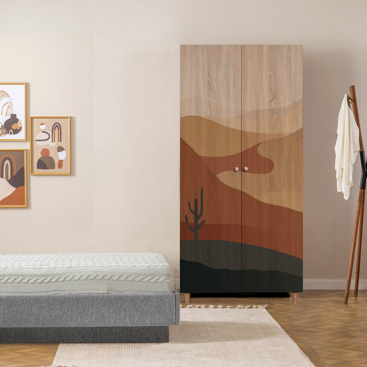 Ντουλάπα Gortyna Δρυς 90x52x192 εκ. Μελαμίνης Κωδ. 905