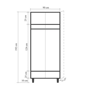 Ντουλάπα Gortyna Δρυς 90x52x192 εκ. Μελαμίνης Κωδ. 977