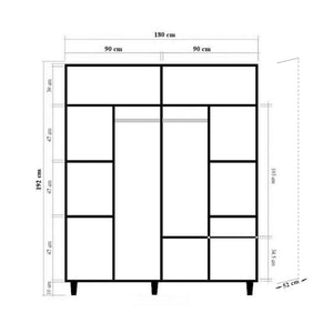 Ντουλάπα Skotousa Δρυς 180x52x192 εκ. Μελαμίνης Κωδ. 970