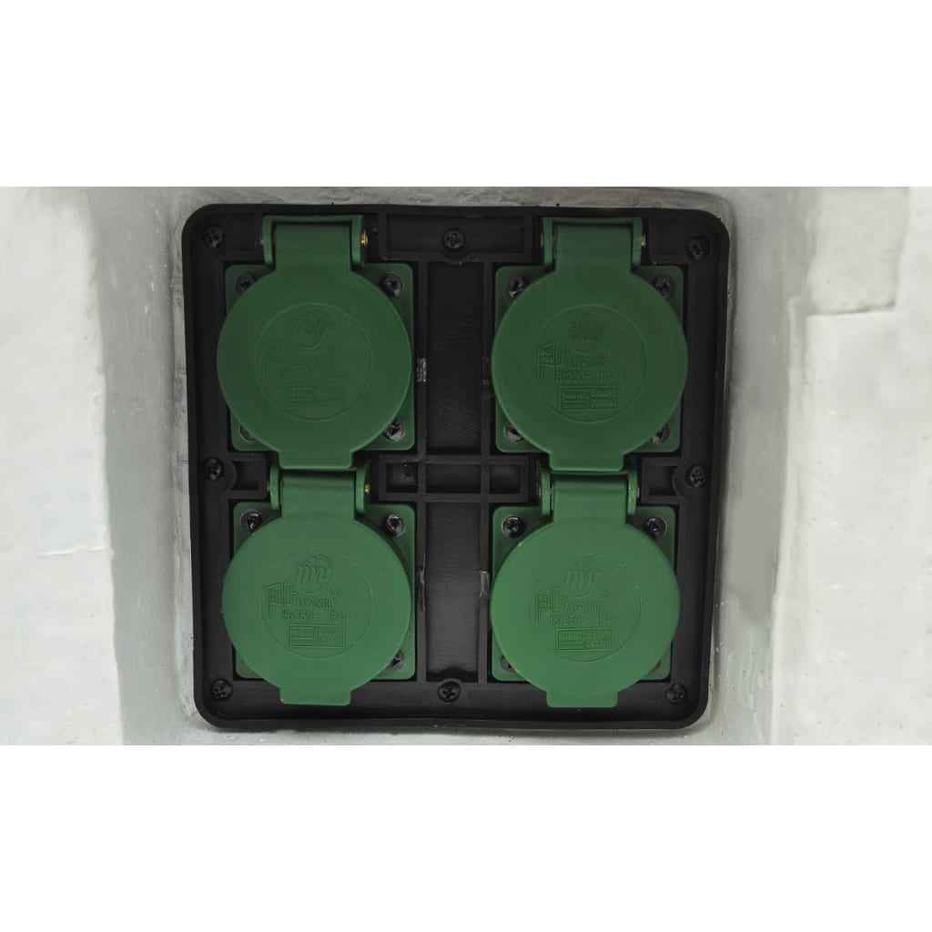 Πολύπριζο Κήπου 4 Θέσεων Αδιάβροχο Λευκό από Ρητίνη - Pakobazaar