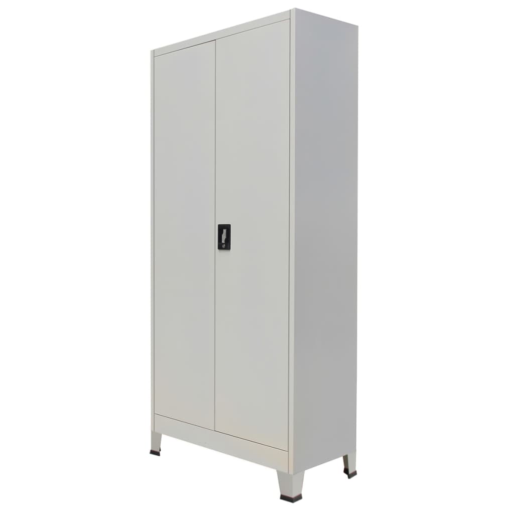Ντουλάπα Γραφείου με 2 Πόρτες Γκρι 90 x 40 x 180 εκ. Ατσάλινη - PAKOBAZAAR
