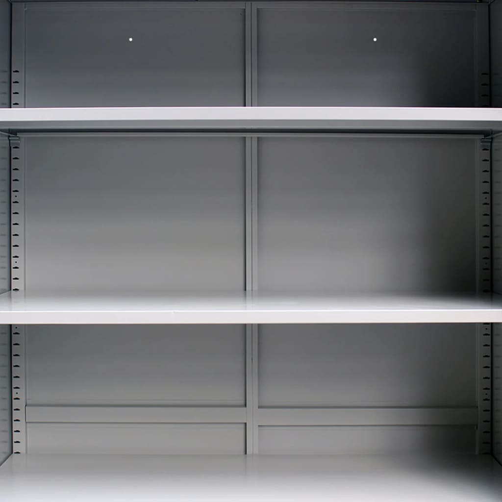 Ντουλάπα Γραφείου με 2 Πόρτες Γκρι 90 x 40 x 180 εκ. Ατσάλινη - PAKOBAZAAR