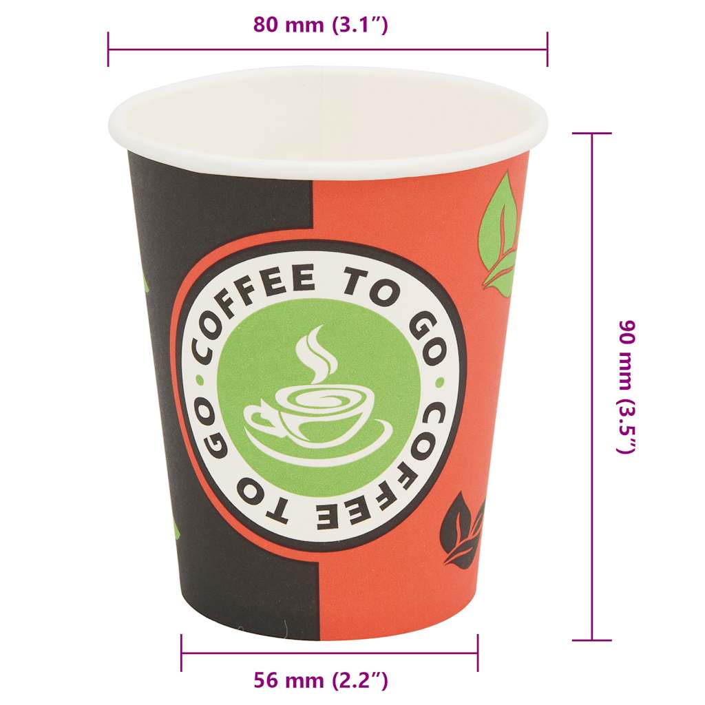 Ποτήρια Καφέ μιας Χρήσης 1000 τεμ. 240 ml (8 oz) Χάρτινα - PAKOBAZAAR