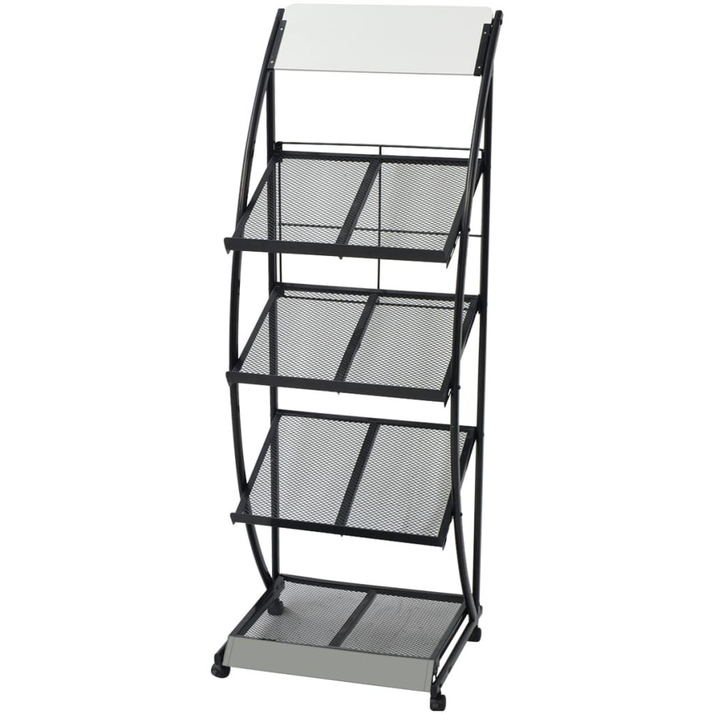 Ραφιέρα Περιοδικών Ασπρόμαυρη Α4 47 x 40 x 134 εκ. - PAKOBAZAAR